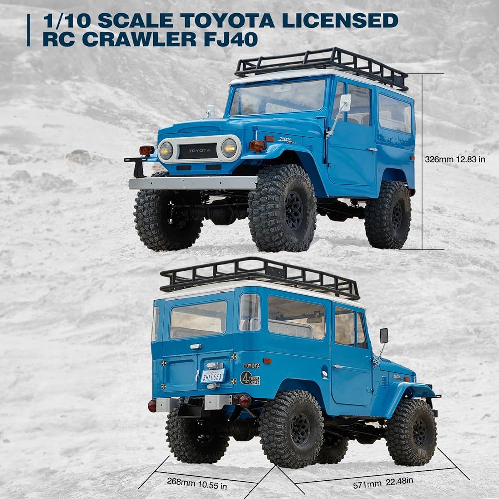 BEEZRC FMS 1/10 Crawler Toyota FJ40 RS 4WD 2.4G Modelo de Coche RC